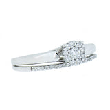 14K White Gold Halo Diamond Wedding Set