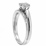 14K White Gold Halo Diamond Wedding Set