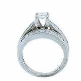 14K White Gold 1.63 CTW with 20 Princess Cut Natural Diamond Wedding Bridal Set