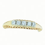 14K Yellow Gold Ladies 5 Diamond Filigree Ring