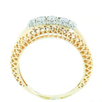 14K Yellow Gold Ladies 5 Diamond Filigree Ring