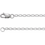 14K or Sterling Silver Elongated Curb Chain 1.6mm