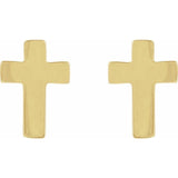 14K Gold 10x6mm Cross Earrings