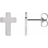 14K Gold 10x6mm Cross Earrings