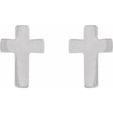 14K Gold 10x6mm Cross Earrings