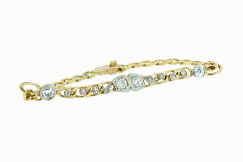 14K Yellow Gold Custom Ladies Bracelet 1.12 CTW with 16 Diamonds