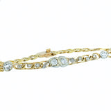 14K Yellow Gold Custom Ladies Bracelet 1.12 CTW with 16 Diamonds