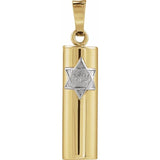 14K Gold Mezuzah Pendant
