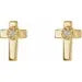 14K Gold Diamond Cross Earring Pair