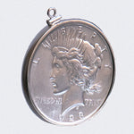 1923 Silver Dollar Necklace with 28 Inch Sterling Silver Chain