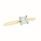 14K Gold 0.38 Carat Princess Diamond Engagement Ring