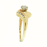 14K Gold Ladies 0.35 ctw 9 Diamond Engagement Ring