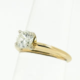 14K Yellow Gold 0.94ct Full Cut Round Diamond Engagement Ring