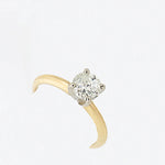 14K Yellow Gold 0.94ct Full Cut Round Diamond Engagement Ring