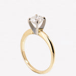 14K Yellow Gold 0.94ct Full Cut Round Diamond Engagement Ring