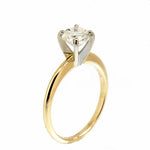 14K Yellow Gold 0.94ct Full Cut Round Diamond Engagement Ring