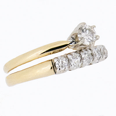 14K Yellow Gold 0.50 CTW Diamond Wedding Set