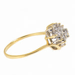 14K  Yellow Gold Ladies 0.80 ctw Diamond Waterfall Cluster Ring