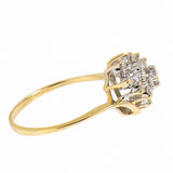 14K  Yellow Gold Ladies 0.80 ctw Diamond Waterfall Cluster Ring