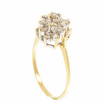 14K  Yellow Gold Ladies 0.80 ctw Diamond Waterfall Cluster Ring