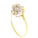 14K  Yellow Gold Ladies 0.80 ctw Diamond Waterfall Cluster Ring