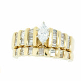 14K Gold 0.65 CTW Marquise Wedding Bridal Set