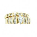 14K Gold 0.65 CTW Marquise Wedding Bridal Set