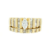 14K Gold 0.65 CTW Marquise Wedding Bridal Set