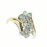 10K Gold 1.00 CTW Ladies Snowflake Diamond Cluster Ring