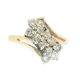 10K Gold 1.00 CTW Ladies Snowflake Diamond Cluster Ring