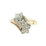 10K Gold 1.00 CTW Ladies Snowflake Diamond Cluster Ring