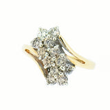 10K Gold 1.00 CTW Ladies Snowflake Diamond Cluster Ring