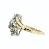 10K Gold 1.00 CTW Ladies Snowflake Diamond Cluster Ring