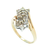 10K Gold 1.00 CTW Ladies Snowflake Diamond Cluster Ring