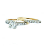 14K Gold 3/4 CTW Vintage Wedding Bridal Set