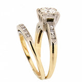 14K Gold 3/4 CTW Vintage Wedding Bridal Set