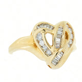 14K Gold 0.40 CTW Ladies 26 Diamond Heart Shaped Ring