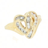 14K Gold 0.40 CTW Ladies 26 Diamond Heart Shaped Ring