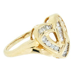 14K Gold 0.40 CTW Ladies 26 Diamond Heart Shaped Ring