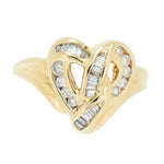 14K Gold 0.40 CTW Ladies 26 Diamond Heart Shaped Ring