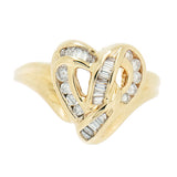 14K Gold 0.40 CTW Ladies 26 Diamond Heart Shaped Ring