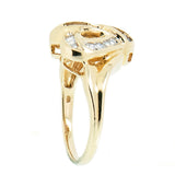 14K Gold 0.40 CTW Ladies 26 Diamond Heart Shaped Ring