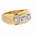 14K Yellow Gold 0.21 CTW  Men's 3 Diamond Ring