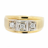 14K Yellow Gold 0.21 CTW  Men's 3 Diamond Ring