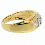 14K Yellow Gold 0.21 CTW  Men's 3 Diamond Ring