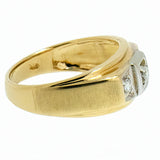 14K Yellow Gold 0.30 CTW  Men's 3 Diamond Ring