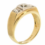 14K Yellow Gold 0.21 CTW  Men's 3 Diamond Ring