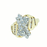 10K Gold 1.00 CTW Ladies Diamond Cluster Ring