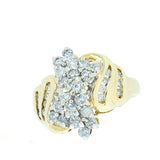 10K Gold 1.00 CTW Ladies Diamond Cluster Ring