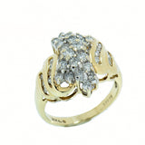 10K Gold 1.00 CTW Ladies Diamond Cluster Ring